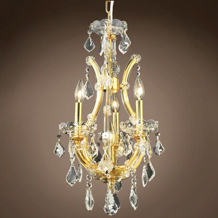 Maria Theresa 4 Light 12" Gold Chandelier with Asfour Crystals
